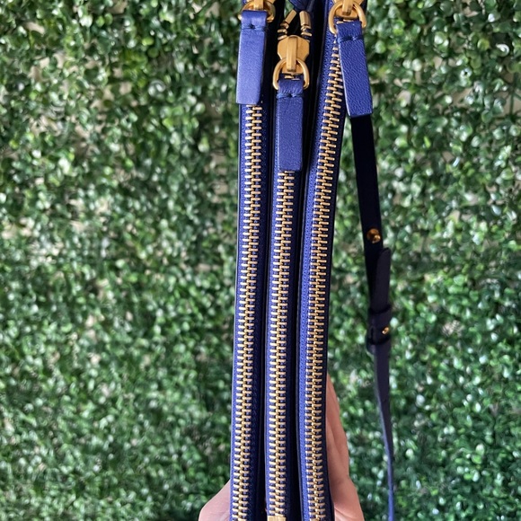 Celine Triple Zip Crossbody Bag Bright Blue Authentic - Picture 4 of 7